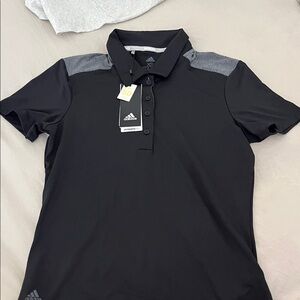 NWT Adidas Golf Women’s Black and Gray Ultimat365 Polo Shirt SPF 50